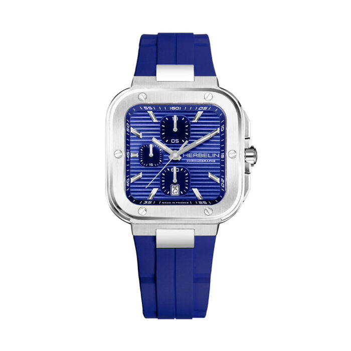 Herbelin Cap Camarat Square Chronograph Blau Uhr