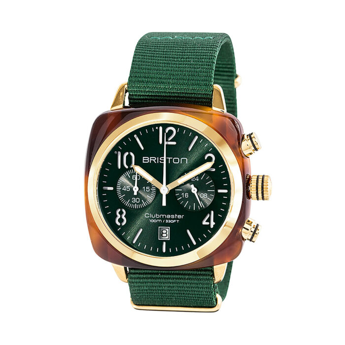 Briston Clubmaster Classic Gold Grün Uhr