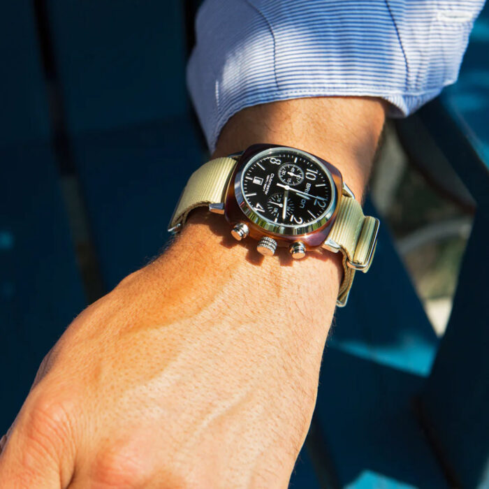 Briston Clubmaster Classic Chrono Schwarz Khaki Uhr – Bild 2