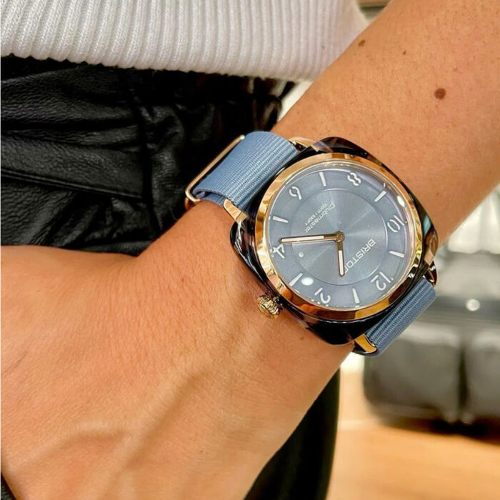 Briston Clubmaster Chic Gold Eisblau Uhr – Bild 2