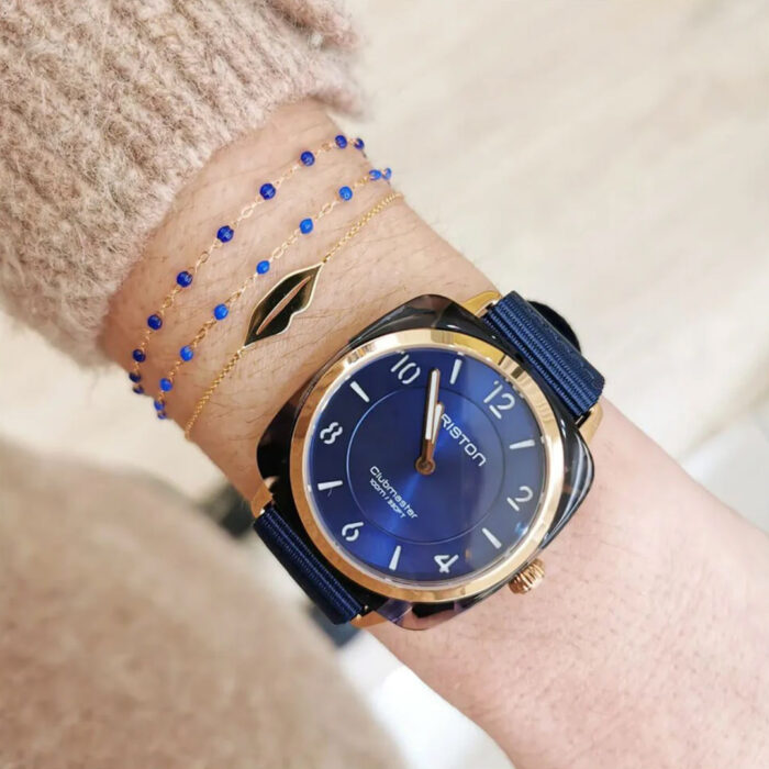 Briston Clubmaster Chic Gold Mitternachtsblau Uhr – Bild 4