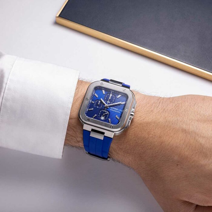 Herbelin Cap Camarat Square Chronograph Blau Uhr – Bild 2