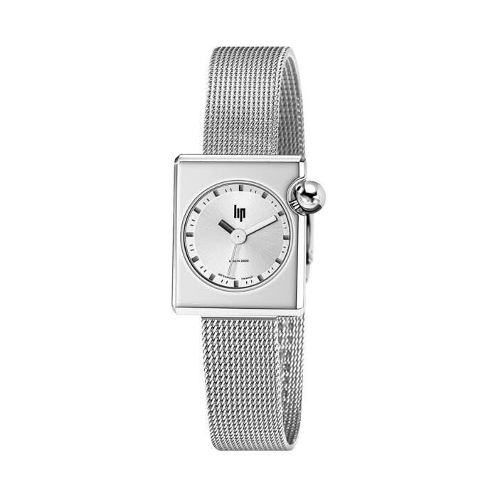 Lip Mach 2000 Mini Square Silberfarbe Uhr 671172