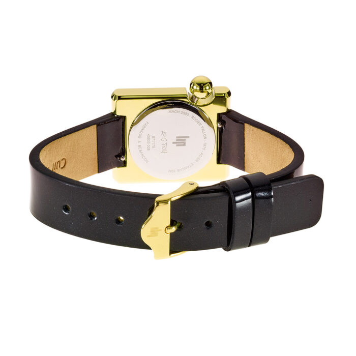 Lip Mach 2000 Mini Square Schwarz Gold Uhr 671178 – Bild 5