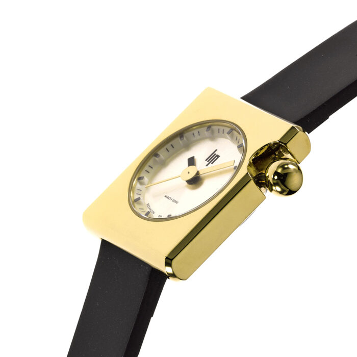 Lip Mach 2000 Mini Square Schwarz Gold Uhr 671178 – Bild 4