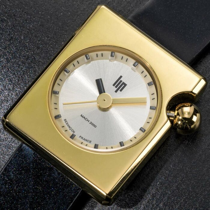 Lip Mach 2000 Mini Square Schwarz Gold Uhr 671178 – Bild 2