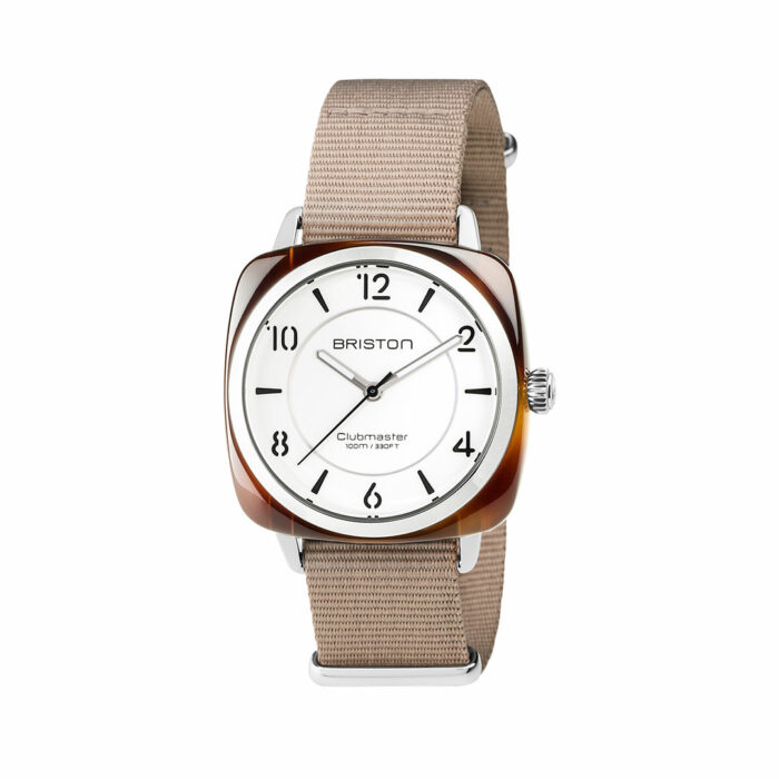 Briston Clubmaster Chic Weiß Beige Uhr