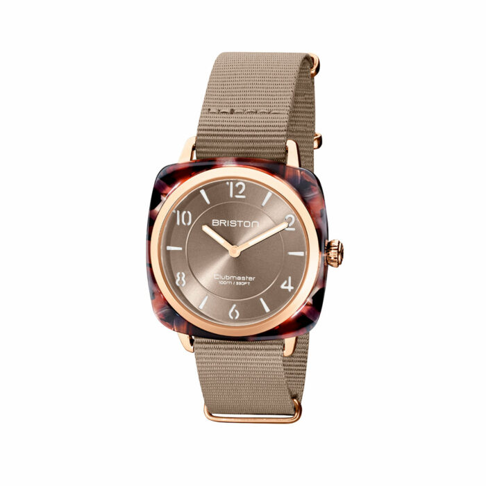 Briston Clubmaster Chic Grau Gold Uhr