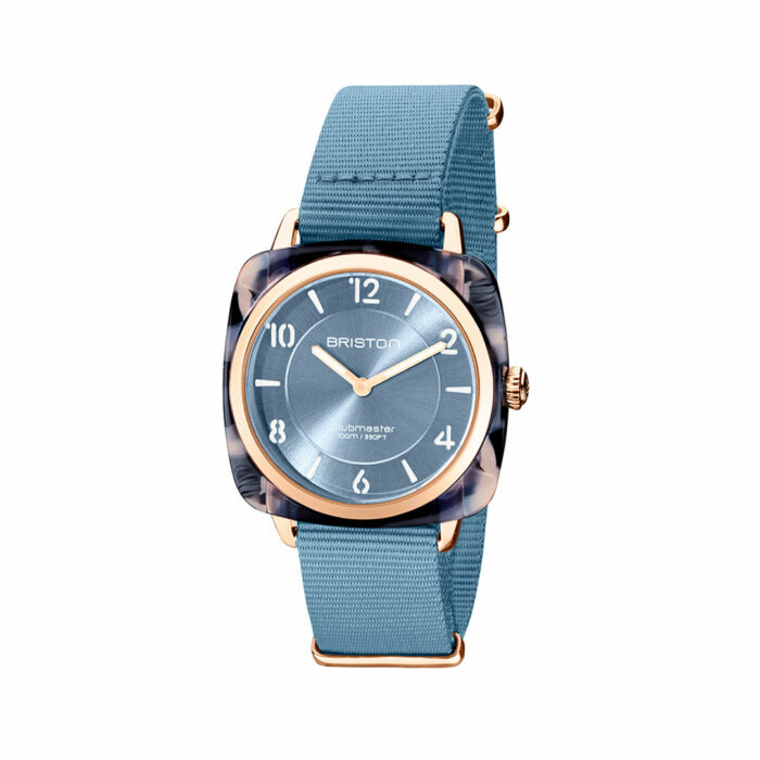 Briston Clubmaster Chic Gold Eisblau Uhr