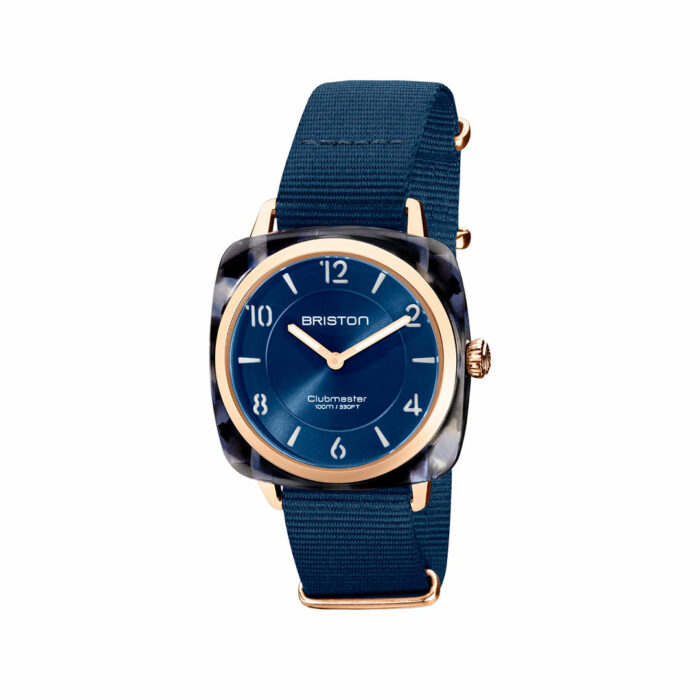 Briston Clubmaster Chic Gold Mitternachtsblau Uhr