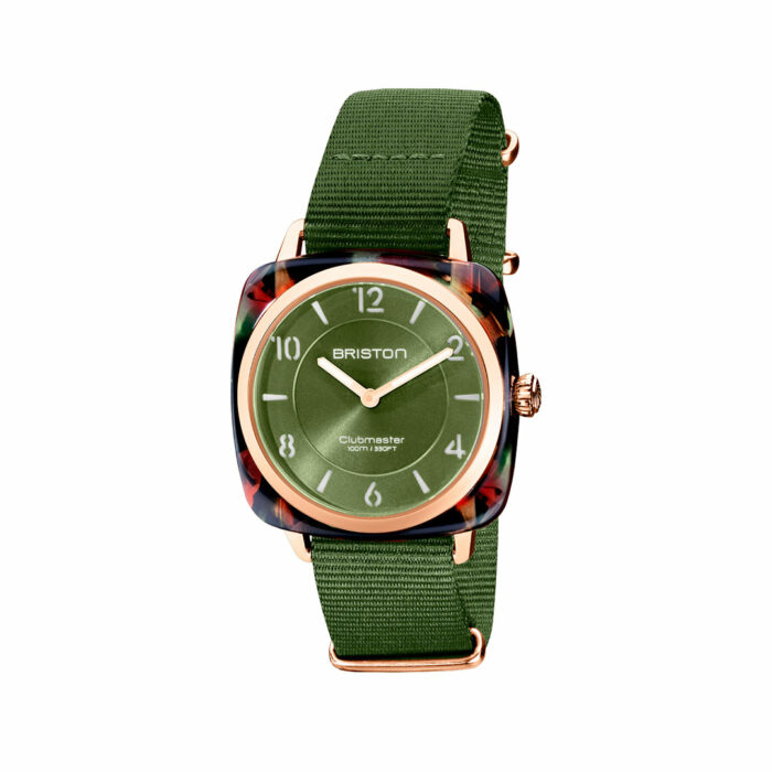 Briston Clubmaster Chic Olivgrün Gold Uhr