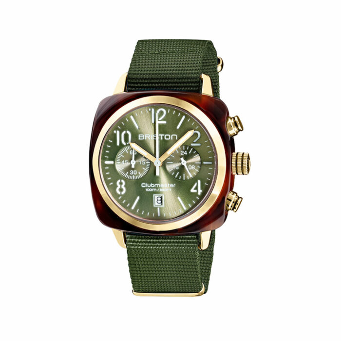 Briston Clubmaster Classic Gold Grün Uhr
