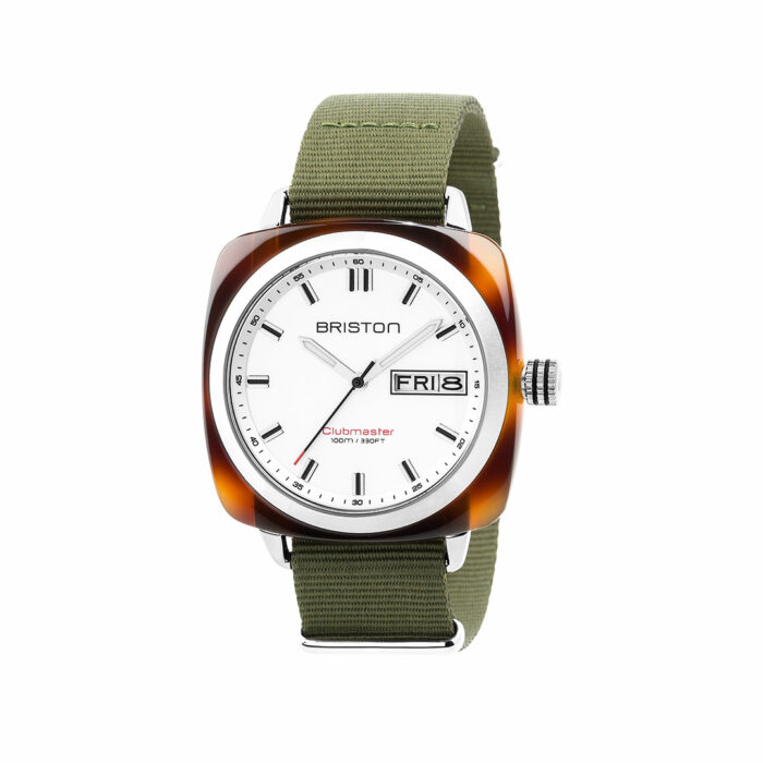 Briston Day-Date Weiß Grün Uhr