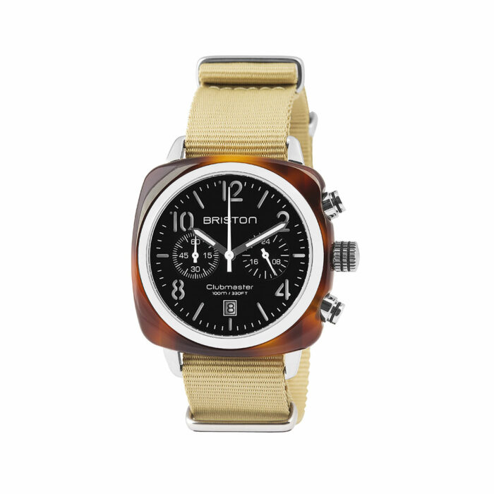 Briston Clubmaster Classic Chrono Schwarz Khaki Uhr