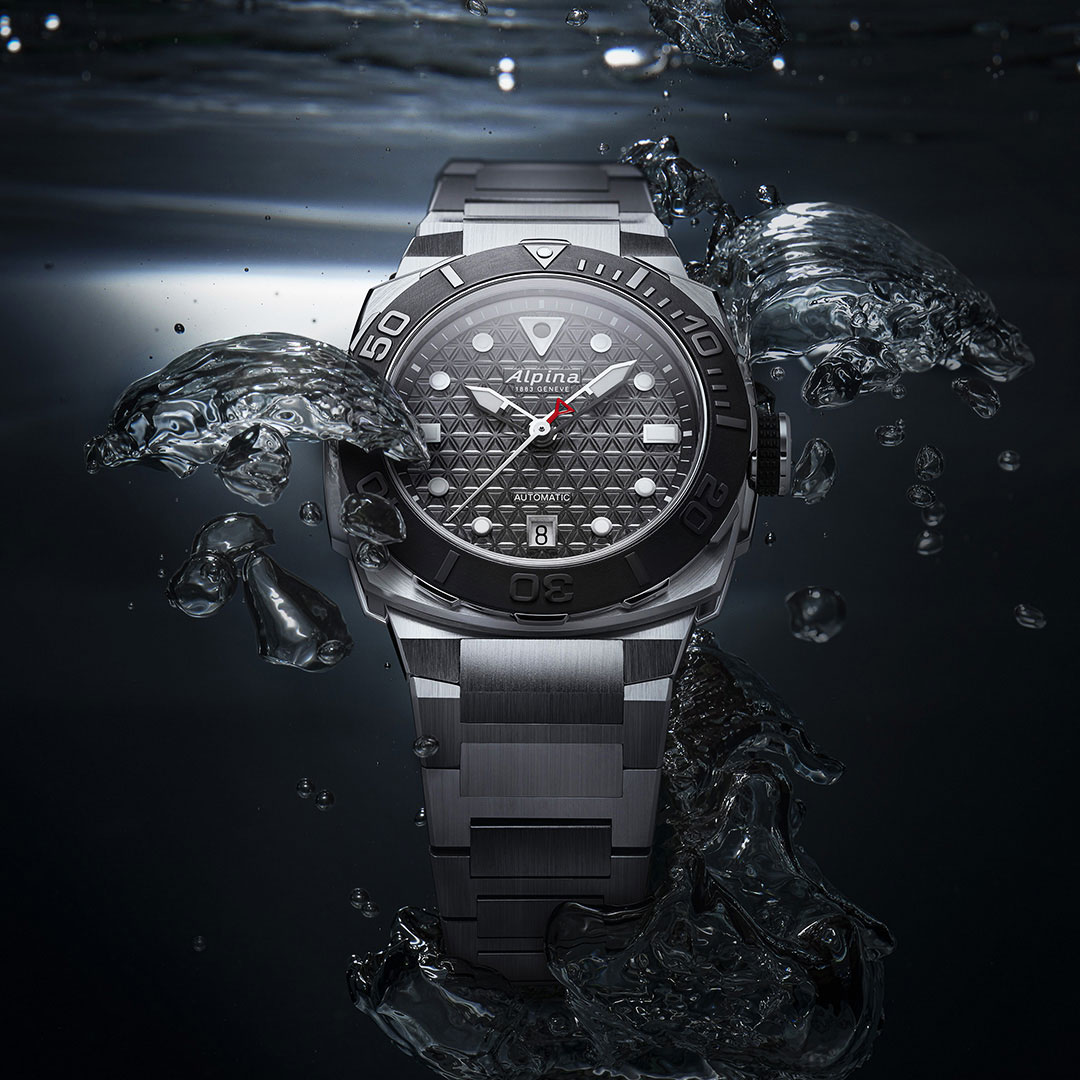 Alpina Seastrong Diver Extreme Uhr Edelstahl Schwarzes Zifferblatt AL-525G3VE6B – Bild 3