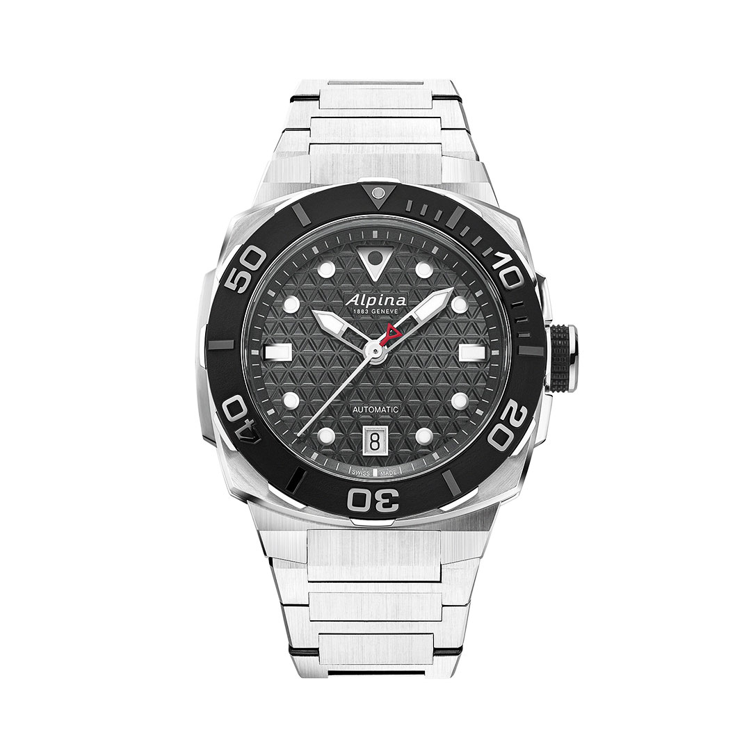 Alpina Seastrong Diver Extreme Uhr Edelstahl Schwarzes Zifferblatt AL-525G3VE6B