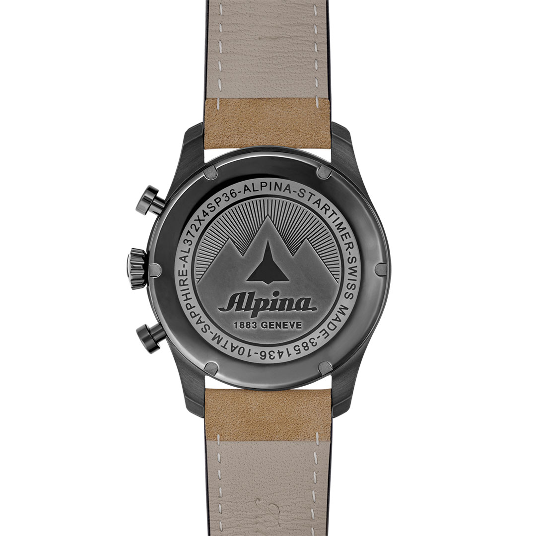 Alpina Startimer Pilot Uhr Leder Grünes Zifferblatt AL-372GR4FBS26 – Bild 5