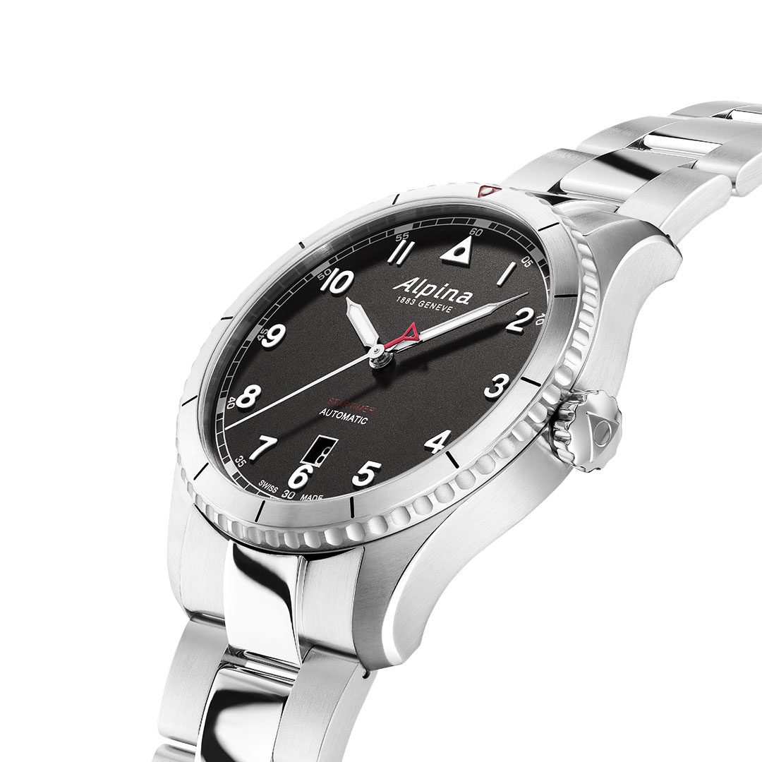 Alpina Startimer Uhr Edelstahl Schwarzes Zifferblatt AL-525BW4S26B – Bild 2