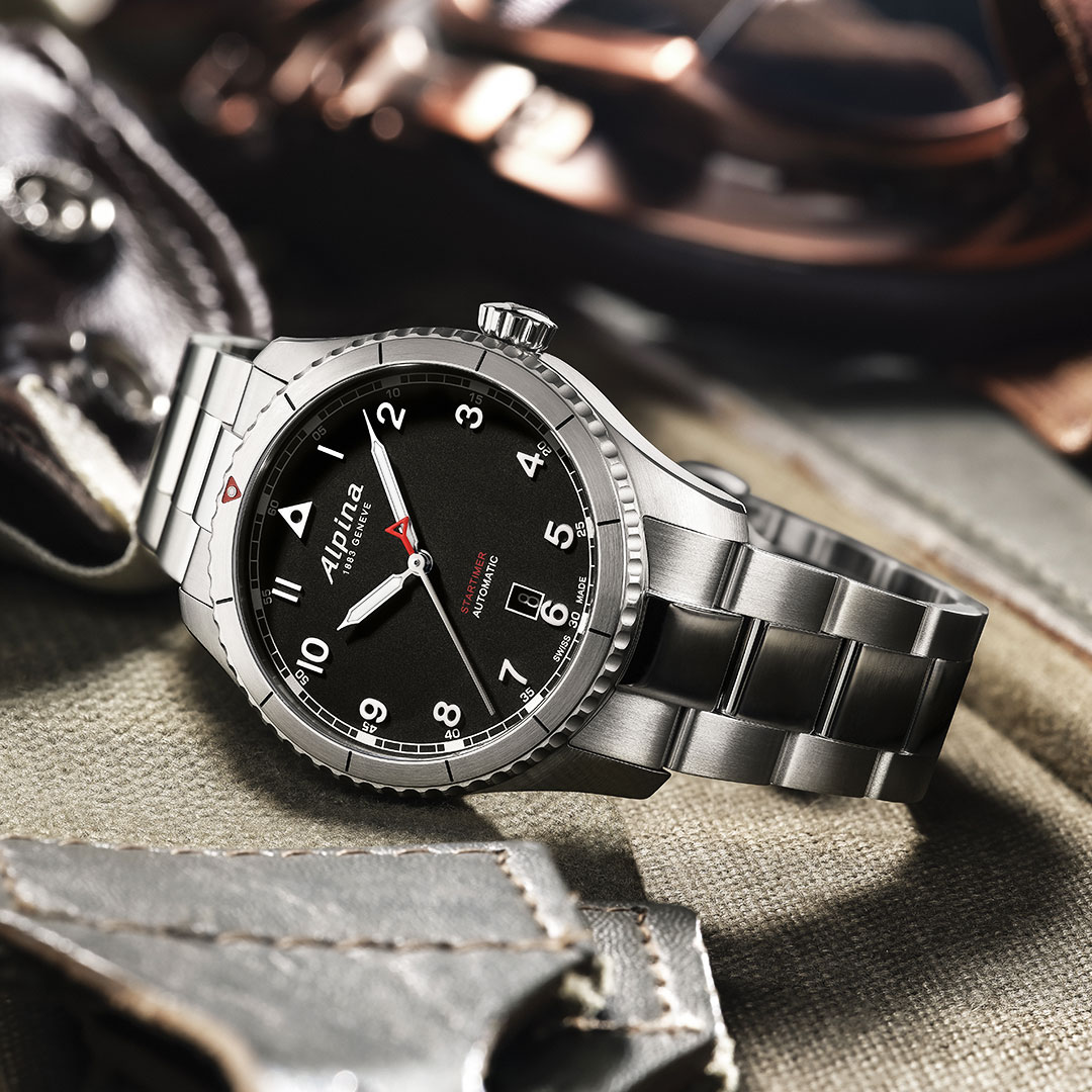 Alpina Startimer Uhr Edelstahl Schwarzes Zifferblatt AL-525BW4S26B – Bild 3