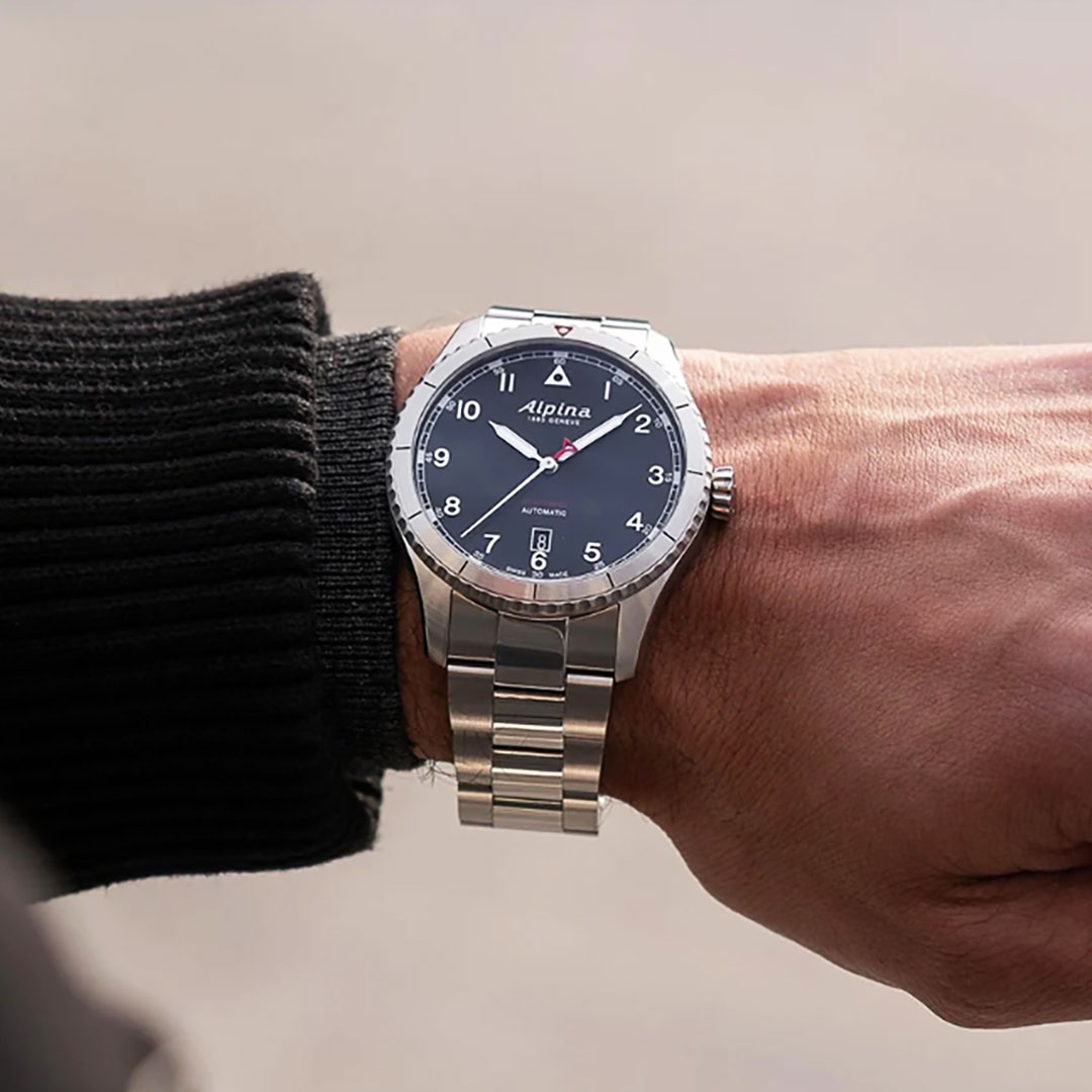 Alpina Startimer Uhr Edelstahl Schwarzes Zifferblatt AL-525BW4S26B – Bild 6